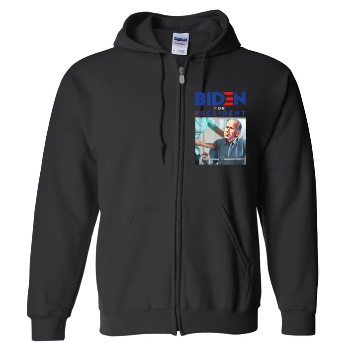 Biden For Resident Biden Nursing Home Anti Joe Biden Trump Full Zip Hoodie