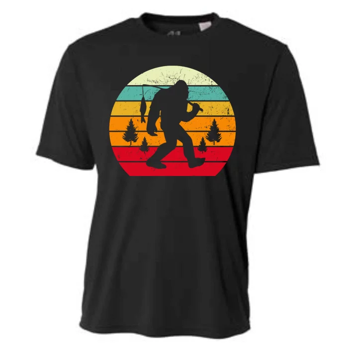 Bigfoot Fishing Retro Sunset Cooling Performance Crew T-Shirt