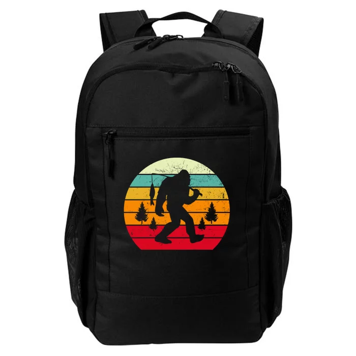 Bigfoot Fishing Retro Sunset Daily Commute Backpack