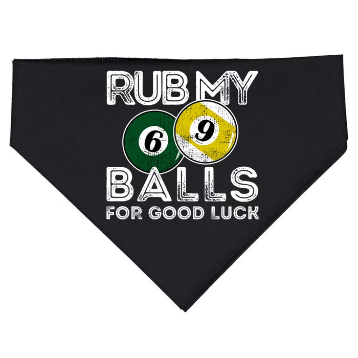 Billiards Funny Rub My Balls For Good Luck Gift USA-Made Doggie Bandana