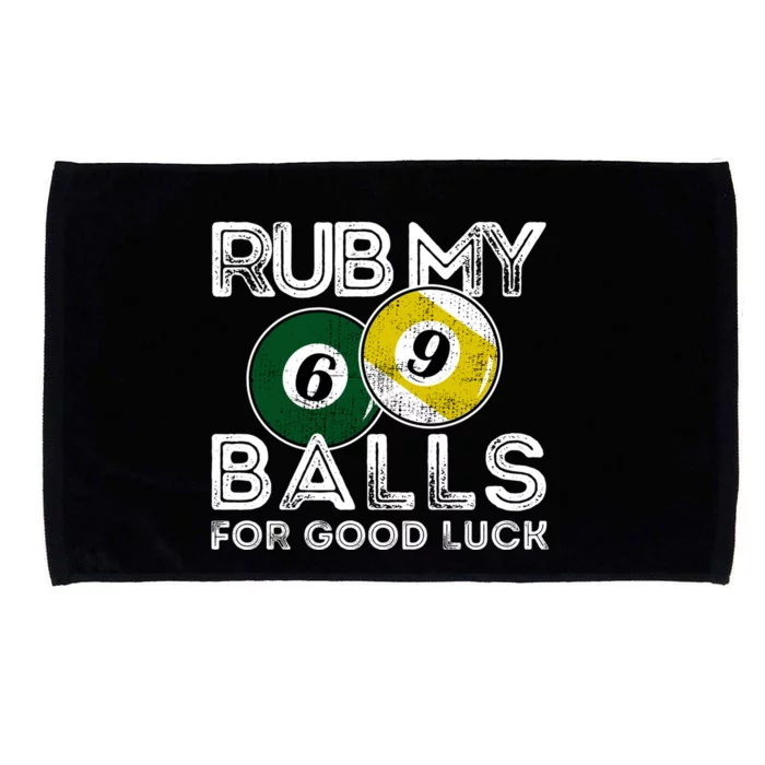 Billiards Funny Rub My Balls For Good Luck Gift Microfiber Hand Towel