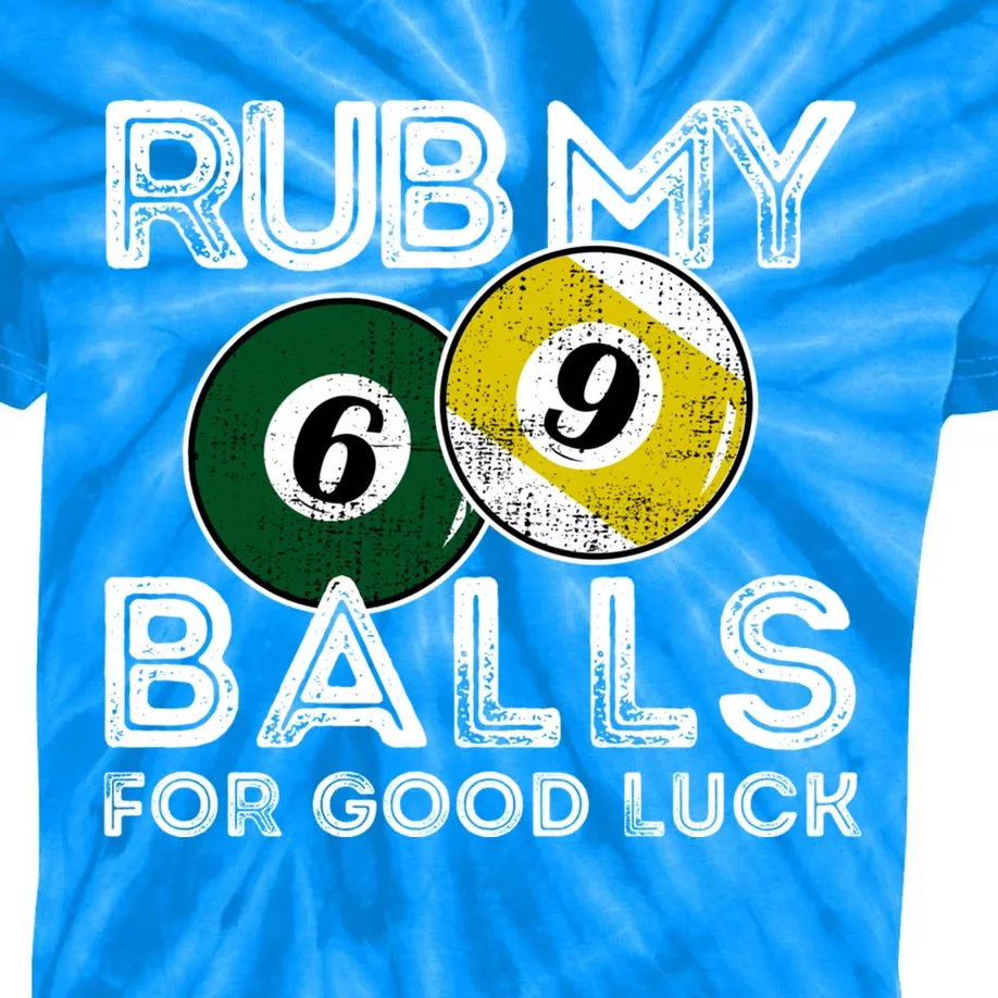 Billiards Funny Rub My Balls For Good Luck Gift Kids Tie-Dye T-Shirt