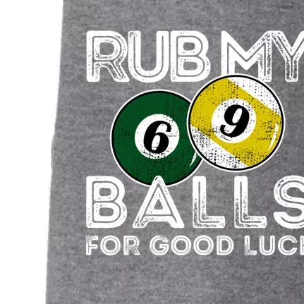 Billiards Funny Rub My Balls For Good Luck Gift Doggie 3-End Fleece Hoodie