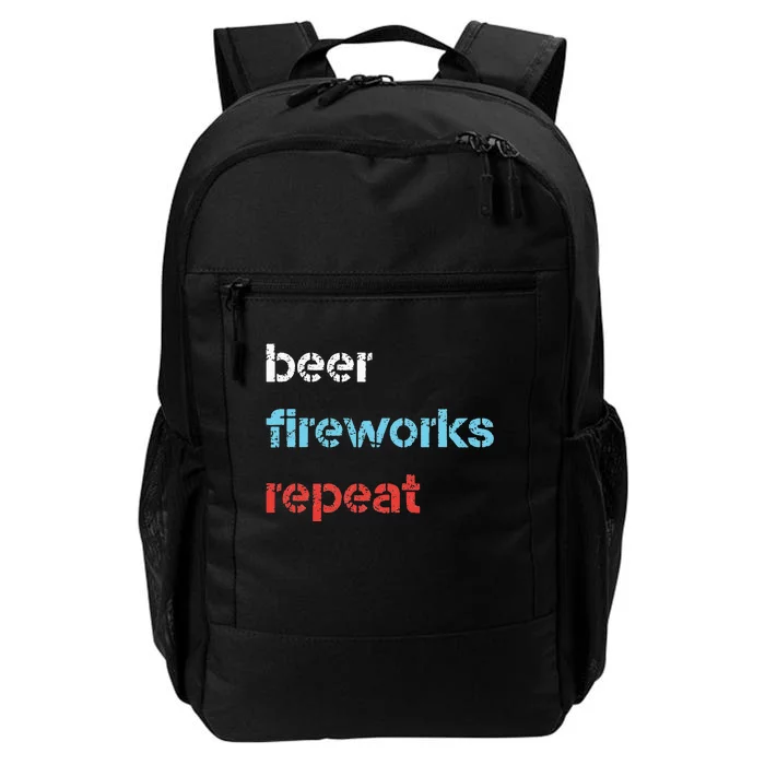 Beer Fireworks Repeat 4Th Of July Beer Drinking Daily Commute Backpack