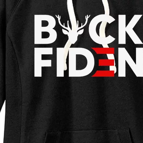 Buck Fiden Retro American Flag Buck Fiden And His Mandates Women's Fleece Hoodie