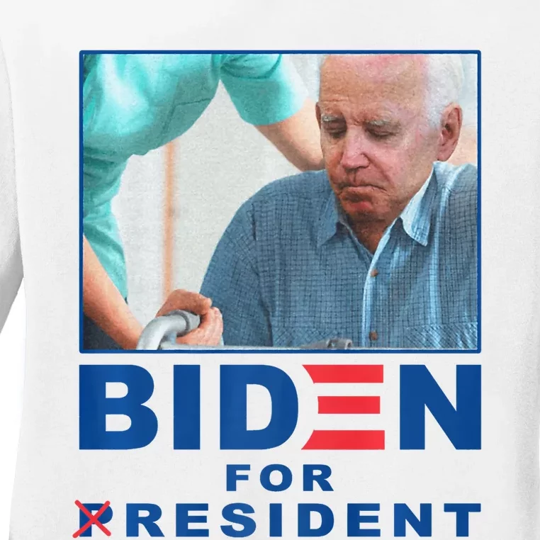 Biden For Resident Funny Biden Nursing Ladies Long Sleeve Shirt