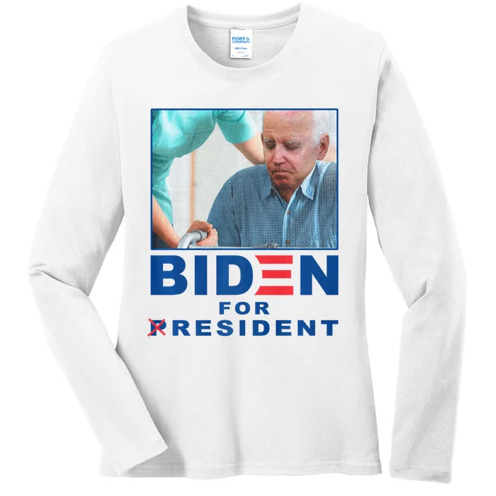 Biden For Resident Funny Biden Nursing Ladies Long Sleeve Shirt