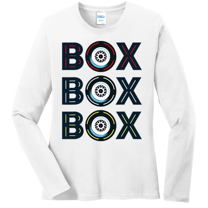 Box F1 Radio Call Box Radio Call To Pit Stop Ladies Long Sleeve Shirt