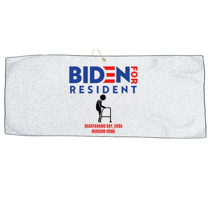 Biden For Resident At Guantanamo Bay Cuba Nursing Home Large Microfiber Waffle Golf Towel