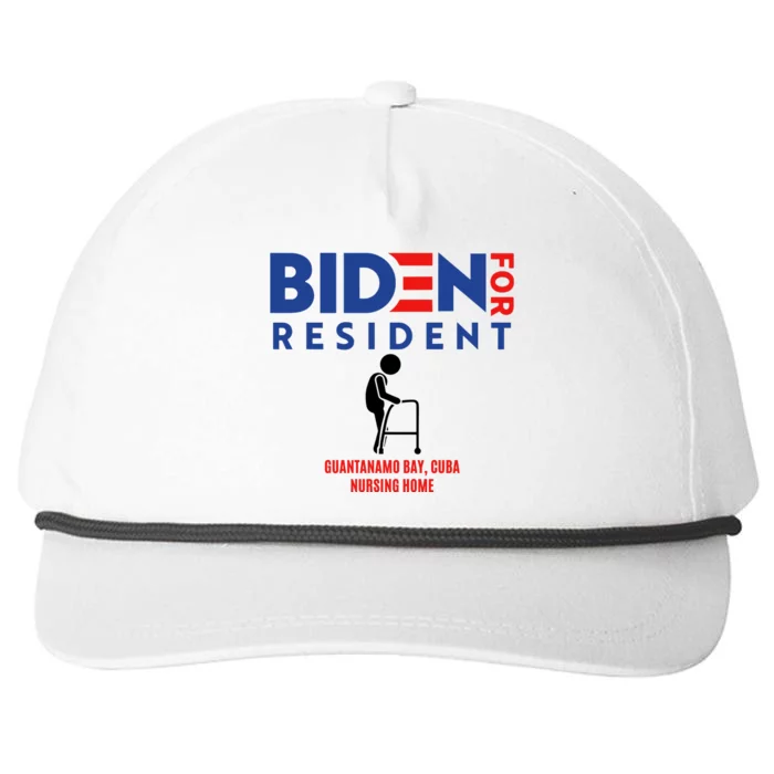 Biden For Resident At Guantanamo Bay Cuba Nursing Home Snapback Five-Panel Rope Hat