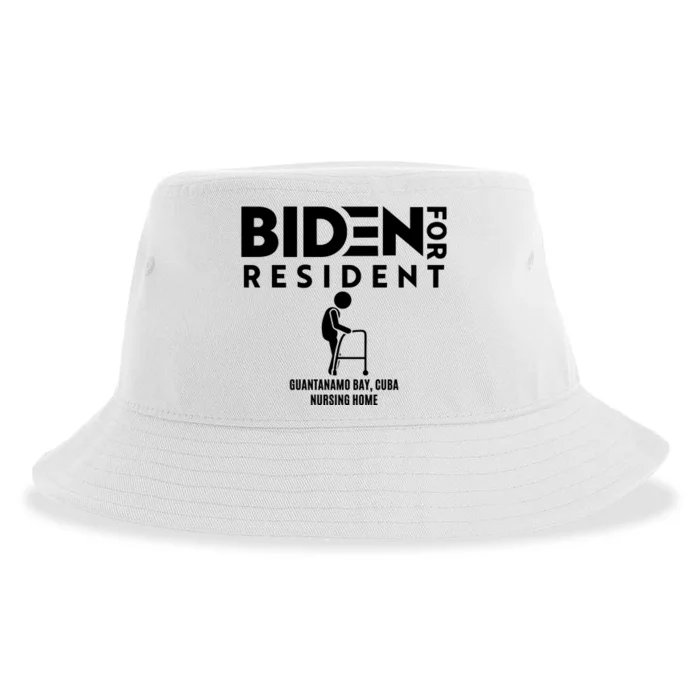 Biden For Resident At Guantanamo Bay Cuba Nursing Home Sustainable Bucket Hat