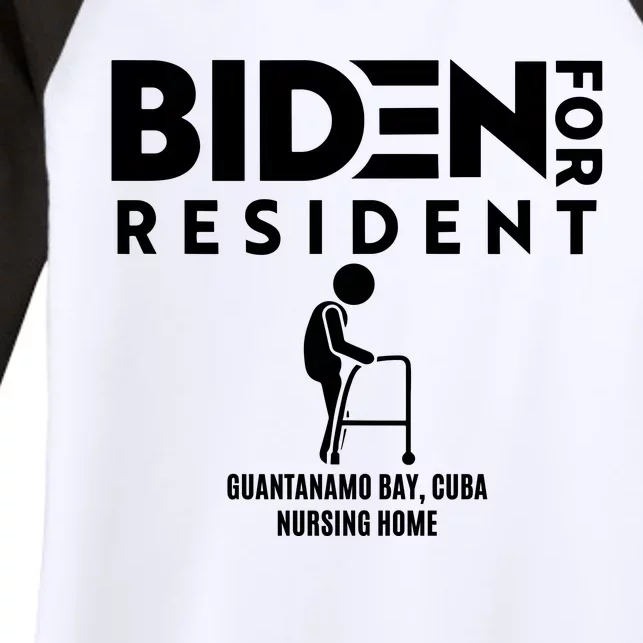 Biden For Resident At Guantanamo Bay Cuba Nursing Home Women's Tri-Blend 3/4-Sleeve Raglan Shirt