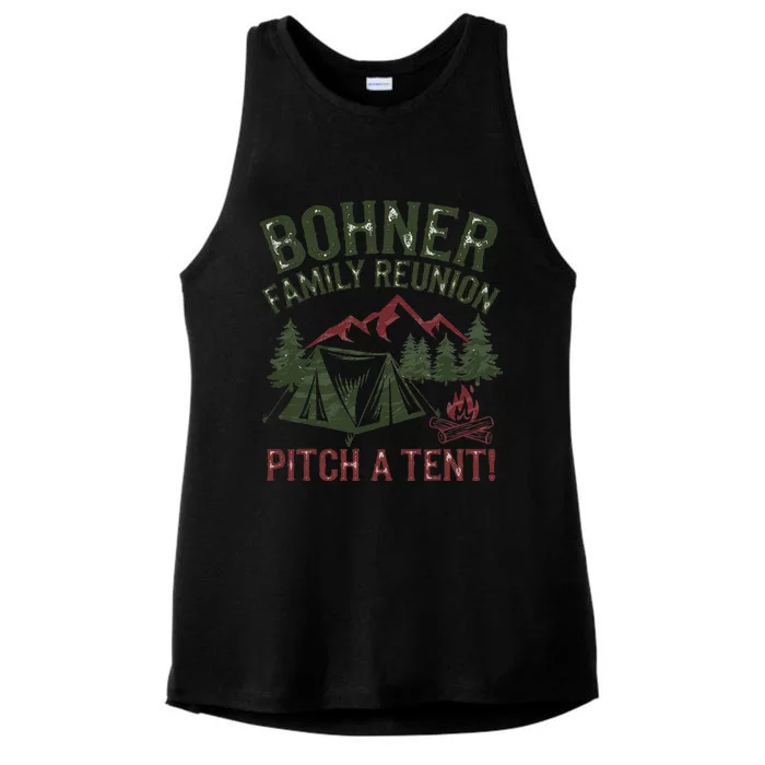 Bohner Family Reunion Pitch A Tent Ladies Tri-Blend Wicking Tank