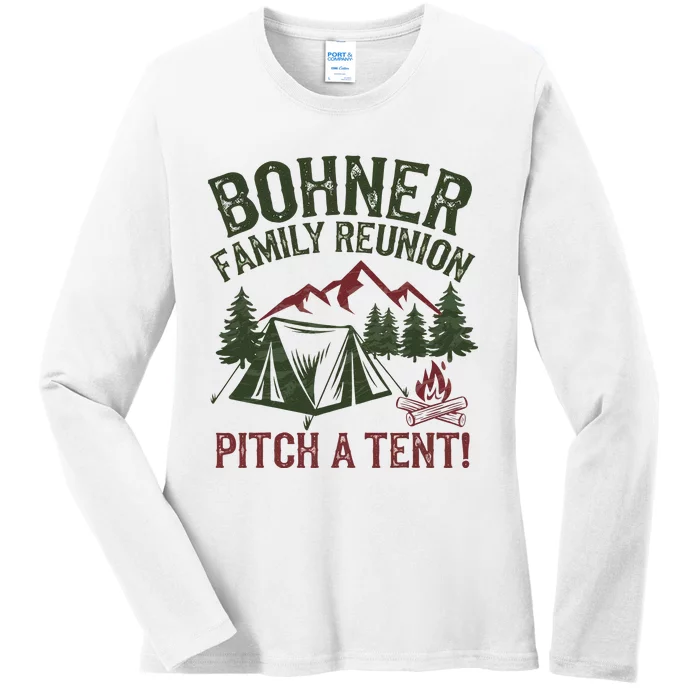 Bohner Family Reunion Pitch A Tent Ladies Long Sleeve Shirt