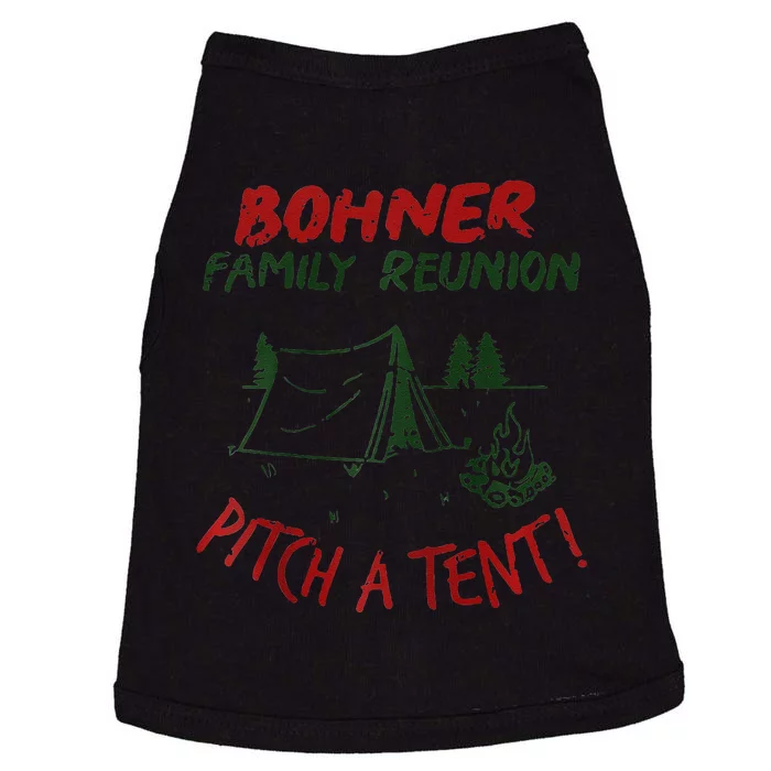 Bohner Family Reunion Pitch A Tent Vintage Raglan Gift Doggie Tank