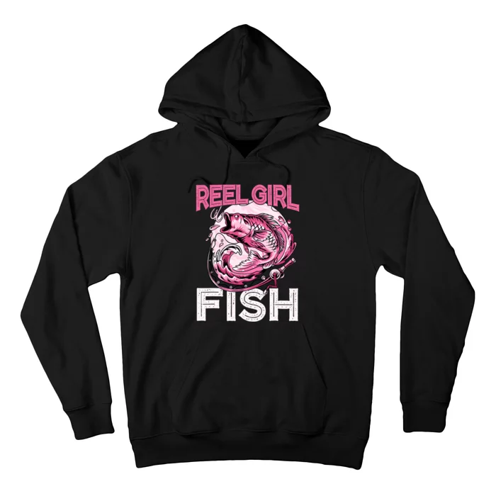 Bass FishingShirt Reel Girl Fish Funny Fisher Hoodie