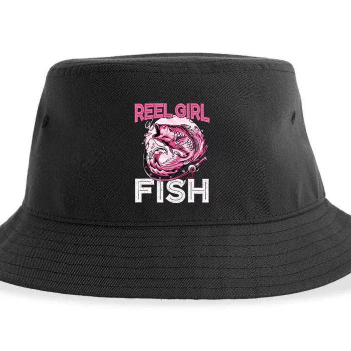 Bass FishingShirt Reel Girl Fish Funny Fisher Sustainable Bucket Hat