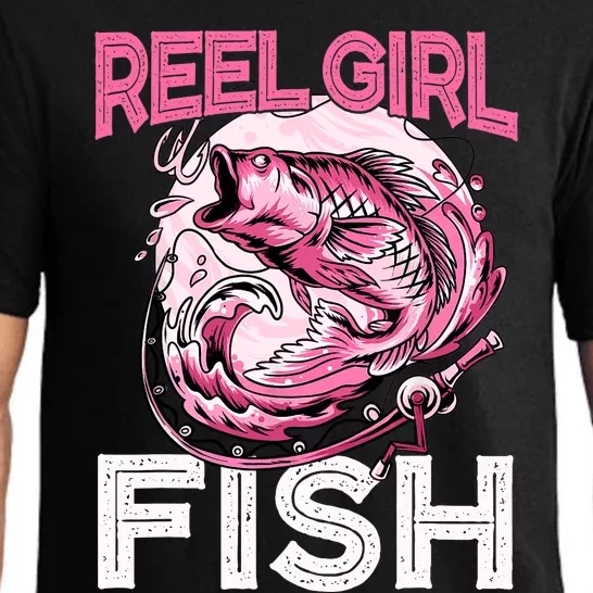 Bass FishingShirt Reel Girl Fish Funny Fisher Pajama Set