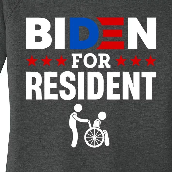 Biden For Resident Funny Anti Biden Women's Perfect Tri Tunic Long Sleeve Shirt