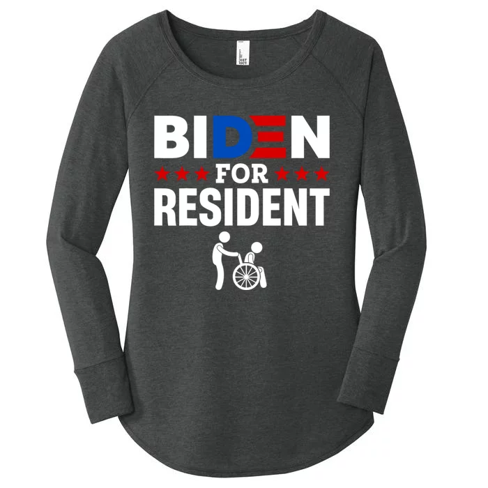 Biden For Resident Funny Anti Biden Women's Perfect Tri Tunic Long Sleeve Shirt