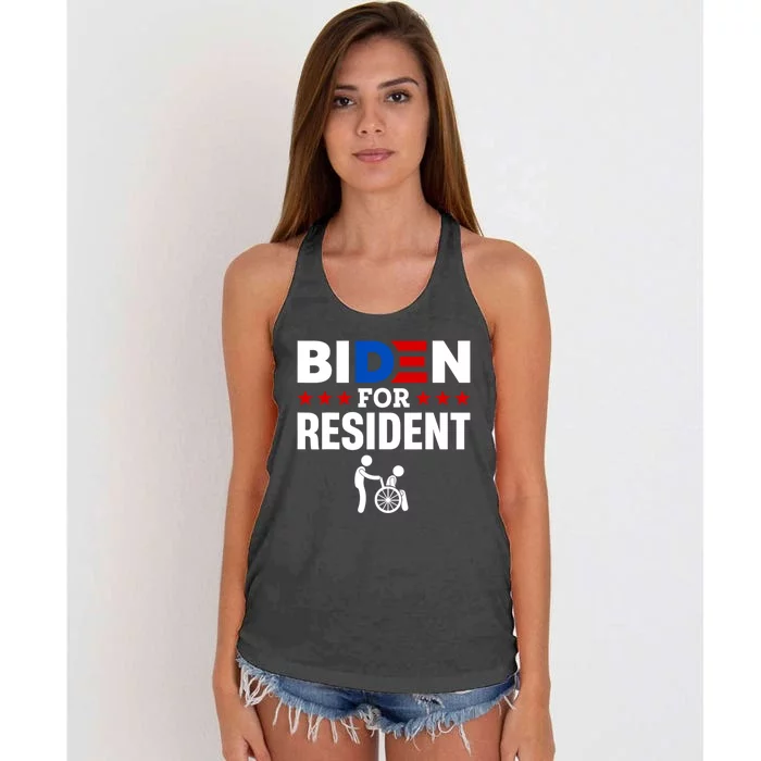 Biden For Resident Funny Anti Biden Women's Knotted Racerback Tank