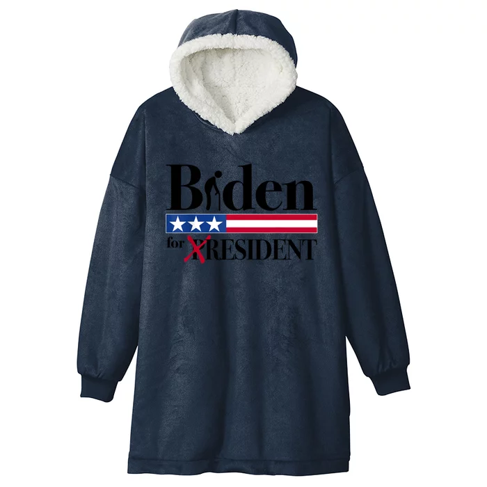 Biden For Resident Funny Anti Biden Hooded Wearable Blanket