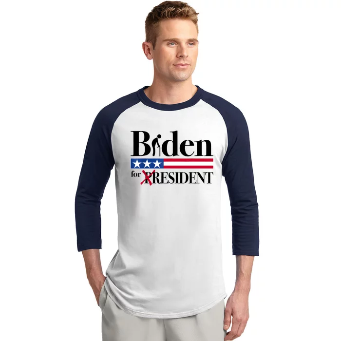 Biden For Resident Funny Anti Biden Baseball Sleeve Shirt