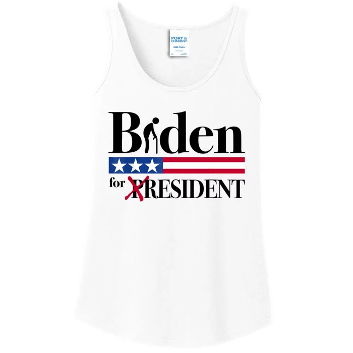 Biden For Resident Funny Anti Biden Ladies Essential Tank