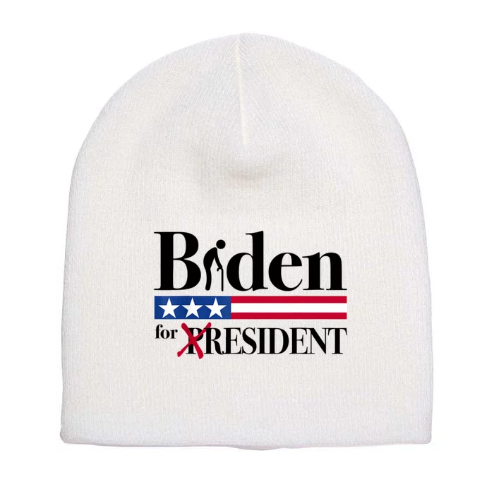 Biden For Resident Funny Anti Biden Short Acrylic Beanie