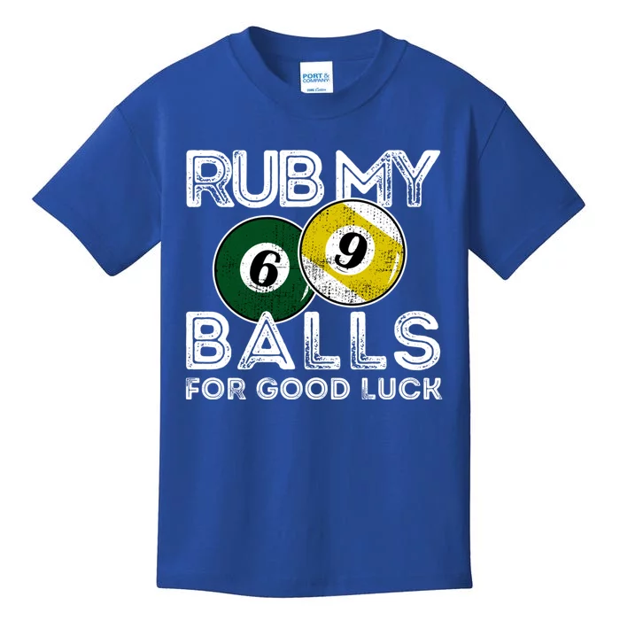 Billiards Funny Rub My Balls For Good Luck Gift Kids T-Shirt