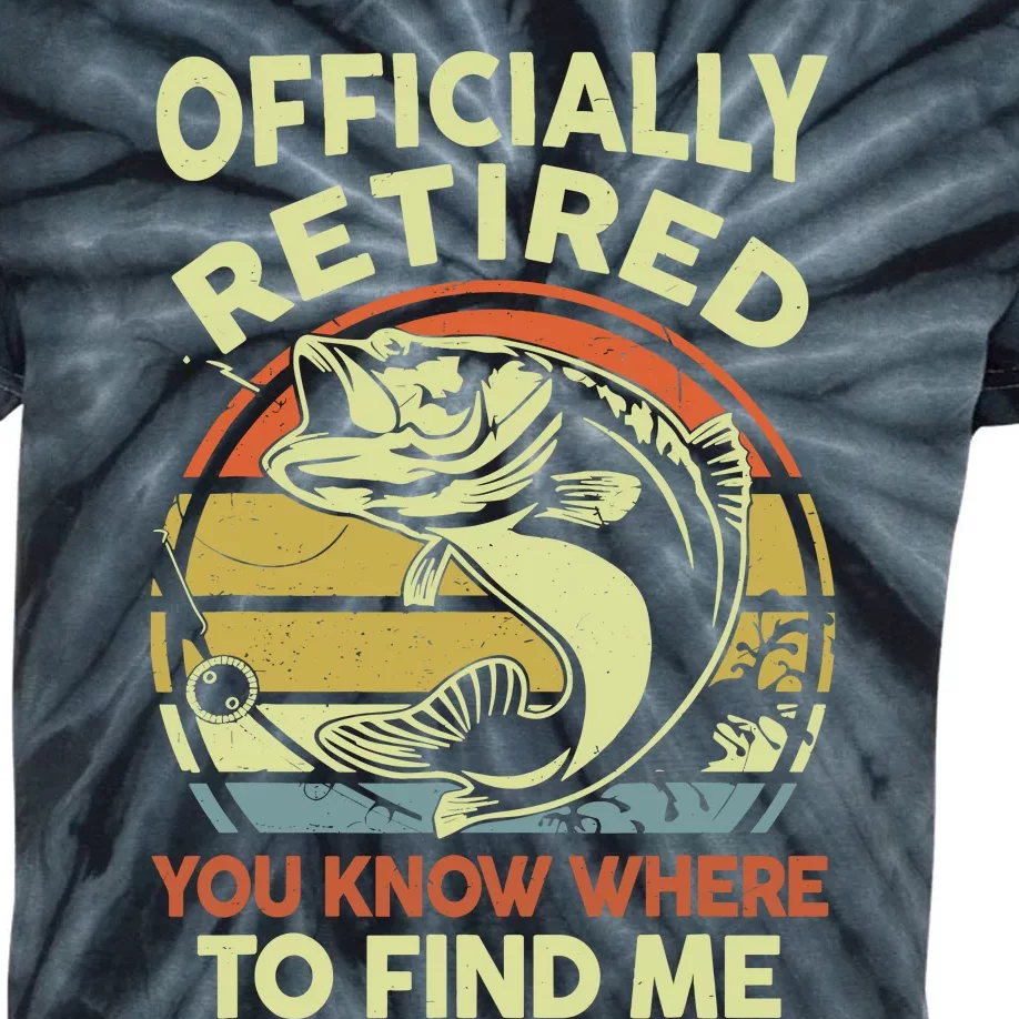 Bass Fish Retire Retirement Funny Grandpa Fishing Kids Tie-Dye T-Shirt