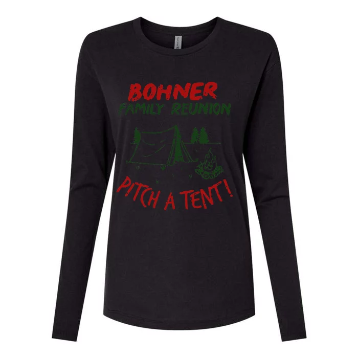 Bohner Family Reunion Pitch A Tent Family Matching Womens Cotton Relaxed Long Sleeve T-Shirt