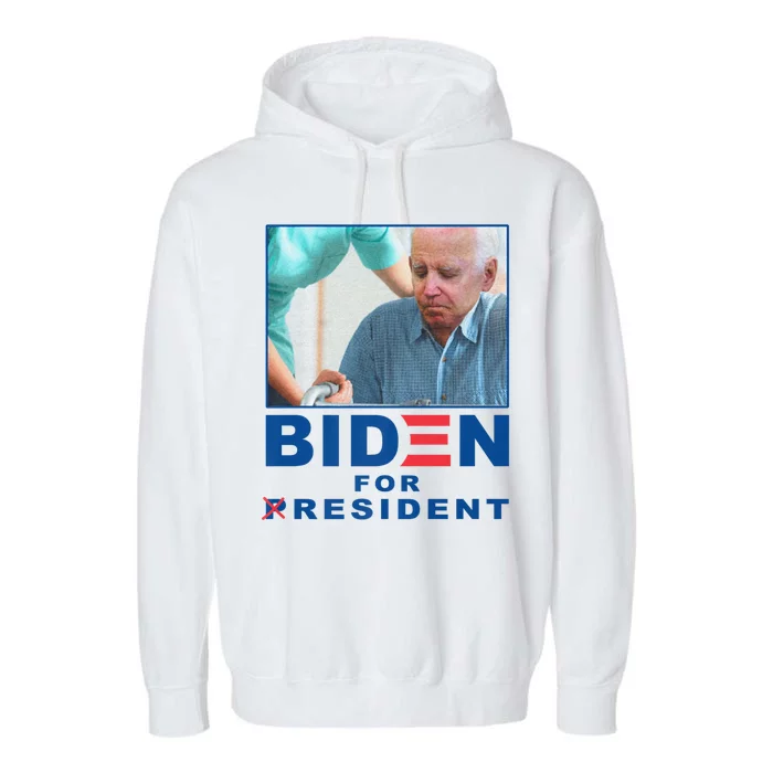 Biden For Resident Funny Biden Nursing Garment-Dyed Fleece Hoodie