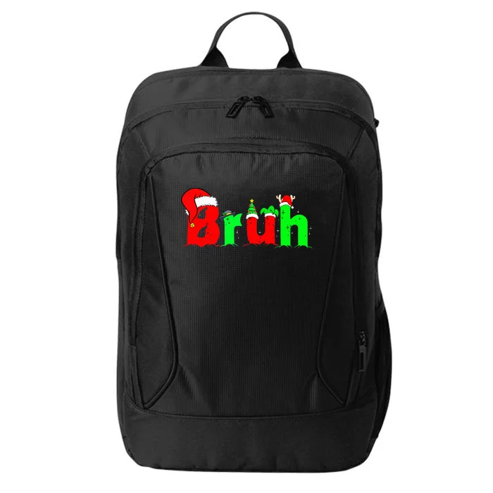 Bruh Funny Saying Bro Ns Christmas Pajamas Xmas City Backpack