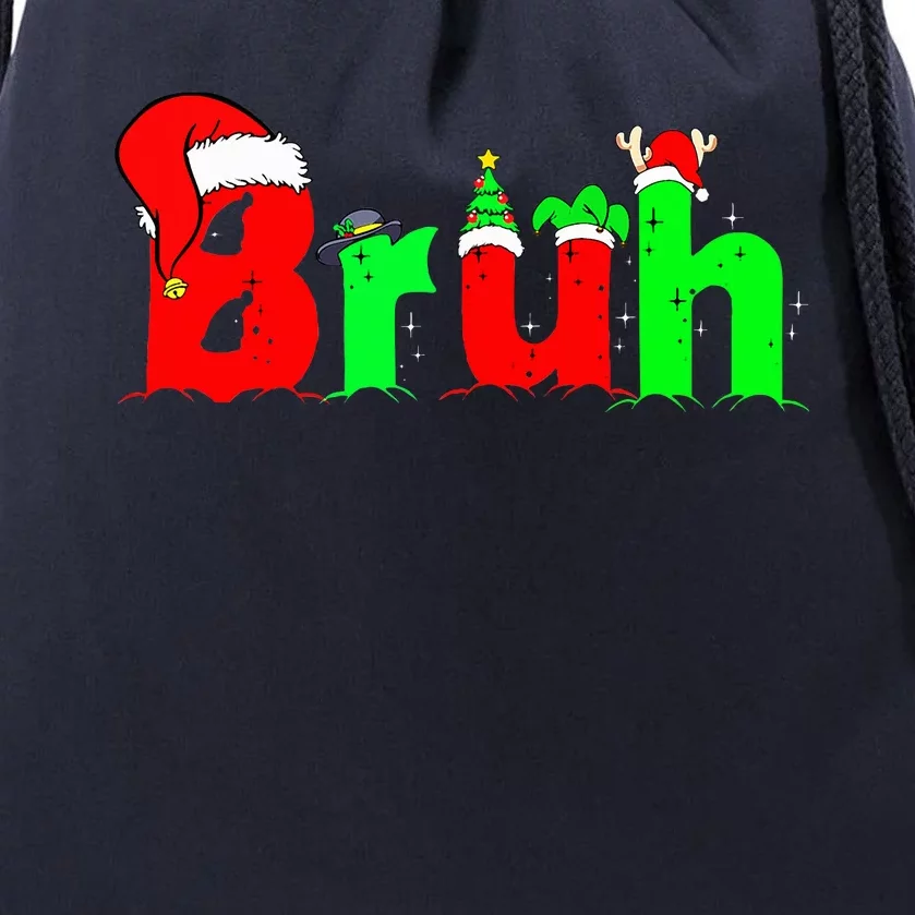 Bruh Funny Saying Bro Ns Christmas Pajamas Xmas Drawstring Bag