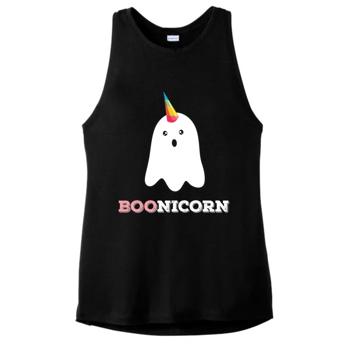 Boonicorn Funny Spooky Boo Ghost Unicorn Halloween Costume Gift Ladies Tri-Blend Wicking Tank