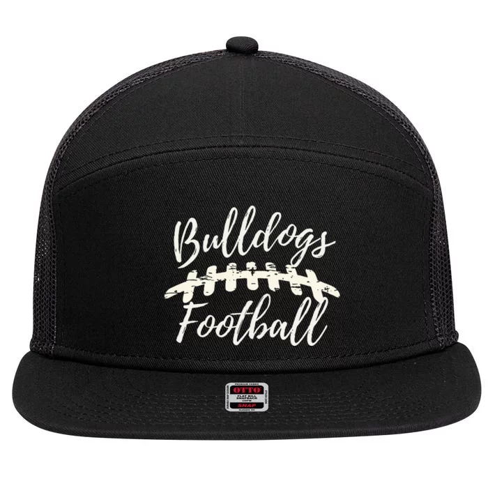 Bulldogs Football School Spirit Team Mascot Game Day Night 7 Panel Mesh Trucker Snapback Hat