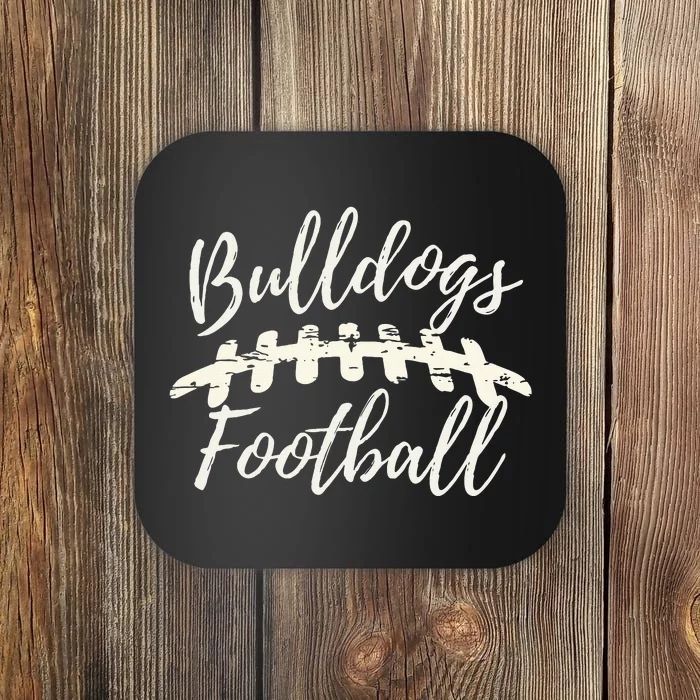 Bulldogs Football School Spirit Team Mascot Game Day Night Coaster