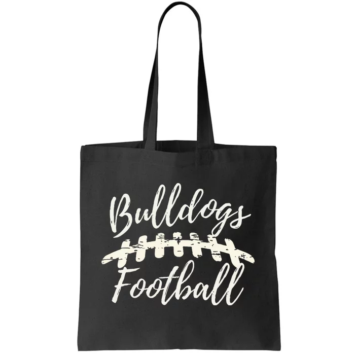 Bulldogs Football School Spirit Team Mascot Game Day Night Tote Bag