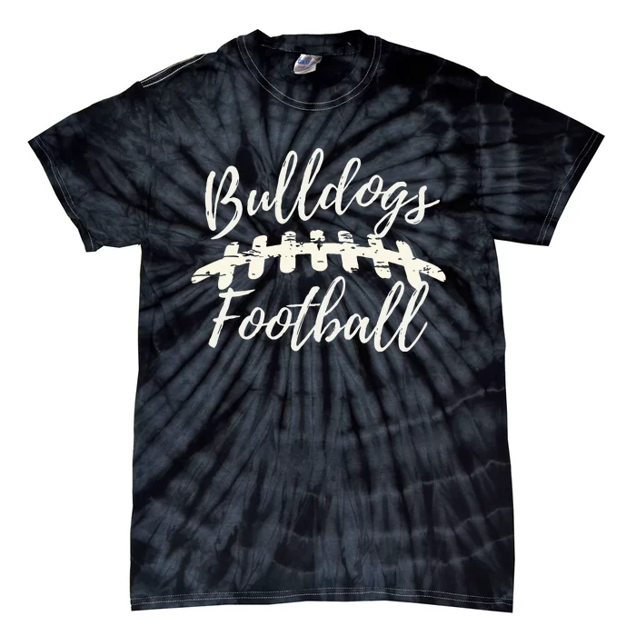 Bulldogs Football School Spirit Team Mascot Game Day Night Tie-Dye T-Shirt