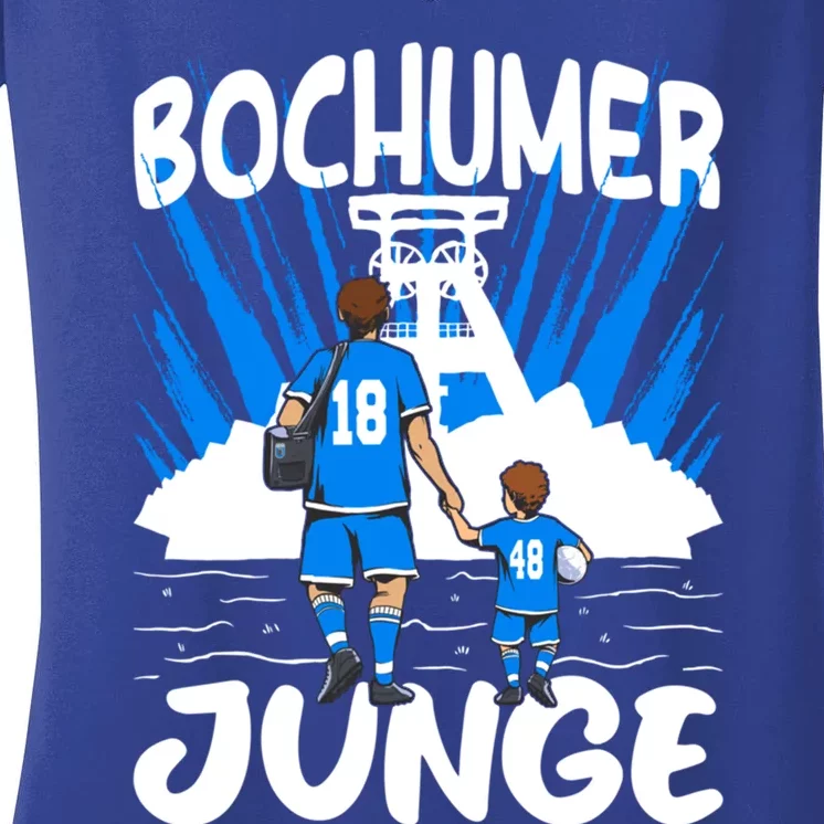 Bochumer Father Son Football Design Great Gift Women's V-Neck T-Shirt