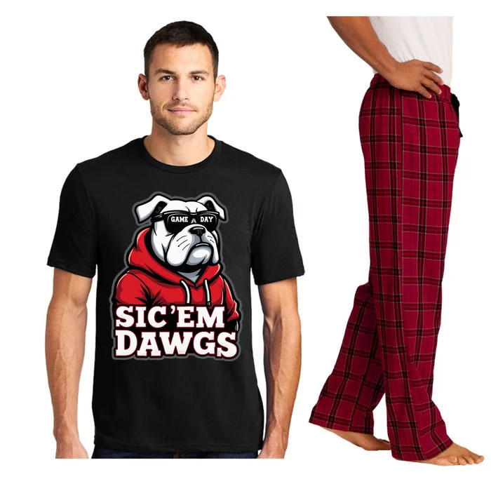 Bulldogs Football Spirit Game Day Vintage Retro Sports Lover Pajama Set