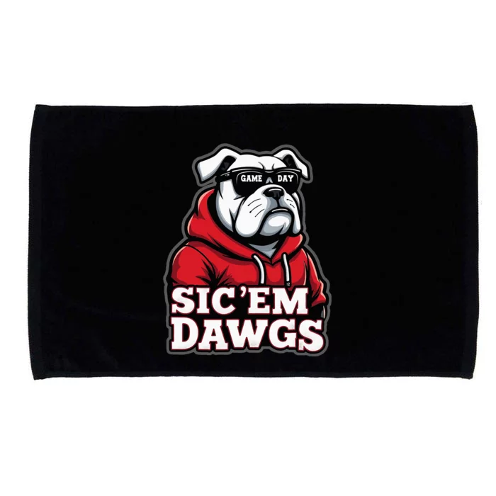 Bulldogs Football Spirit Game Day Vintage Retro Sports Lover Microfiber Hand Towel