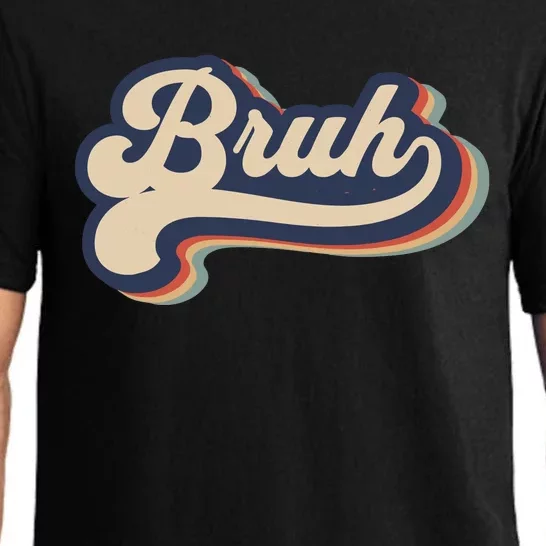 Bruh Funny Saying Slang Meme Retro Design Pajama Set