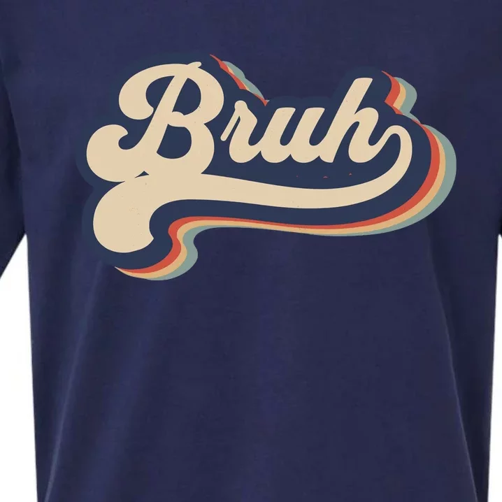 Bruh Funny Saying Slang Meme Retro Design Sueded Cloud Jersey T-Shirt