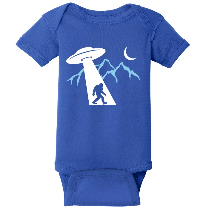 Bigfoot Funny Sasquatch Ufo Abduction Moon Mountain Gift Baby Bodysuit