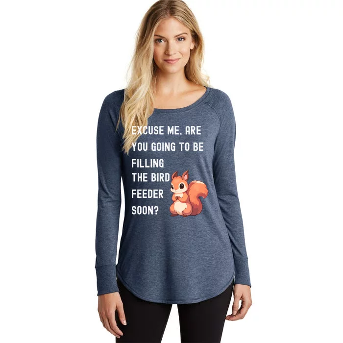 Bird Feeder Squirrel Winter Women's Perfect Tri Tunic Long Sleeve Shirt