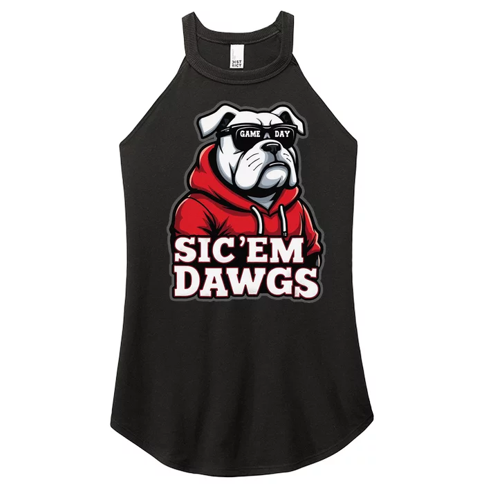 Bulldogs Football Spirit Game Day Vintage Retro Sports Lover Gift Women’s Perfect Tri Rocker Tank