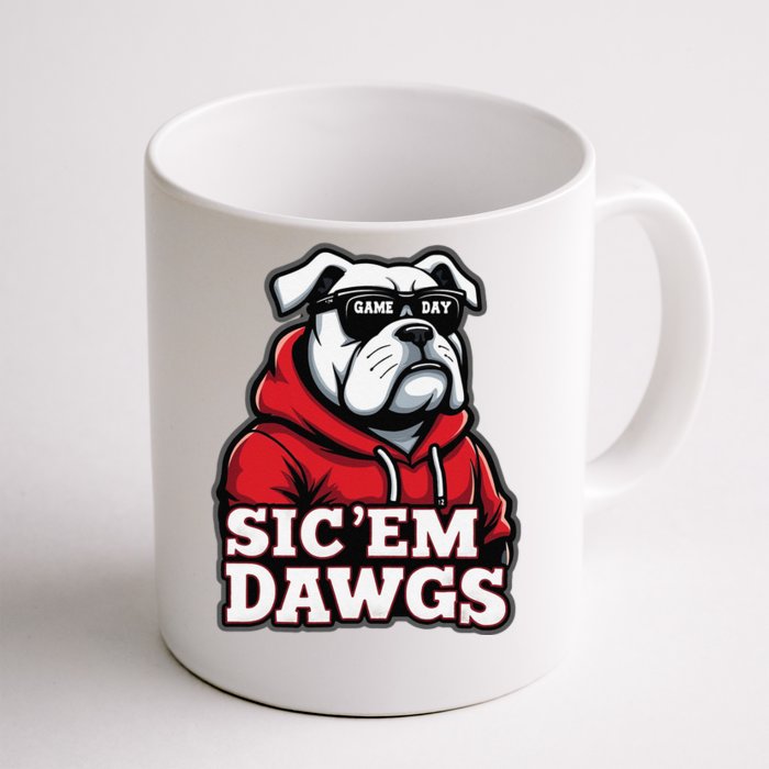 Bulldogs Football Spirit Game Day Vintage Retro Sports Lover Gift Front & Back Coffee Mug