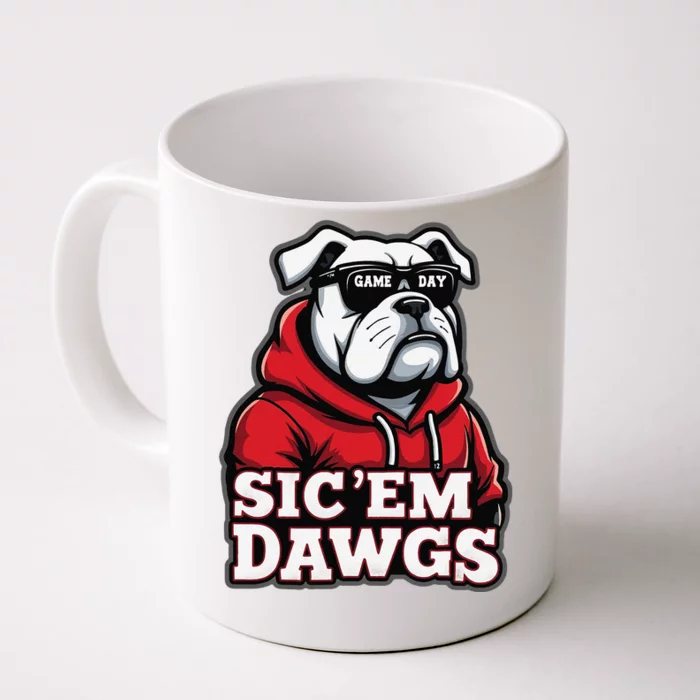 Bulldogs Football Spirit Game Day Vintage Retro Sports Lover Gift Front & Back Coffee Mug